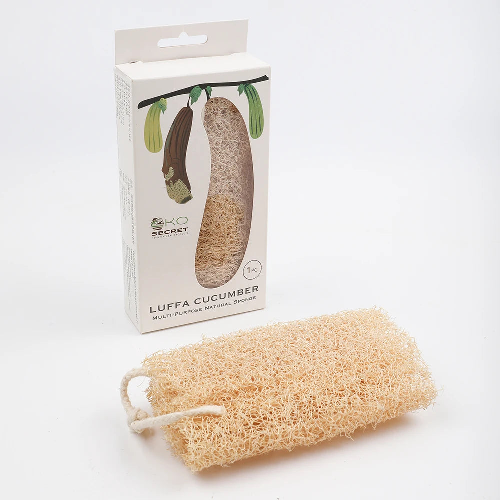 Natural Loofah Sponge Set | Eco-Friendly Exfoliating Body Scrubber & Multi-Purpose Cleaner