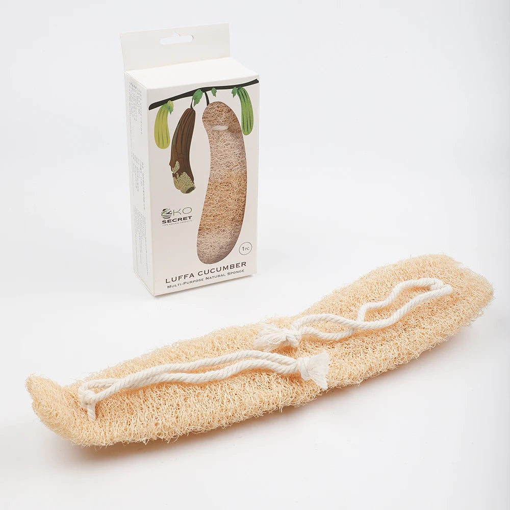 Natural Loofah Sponge Set | Eco-Friendly Exfoliating Body Scrubber & Multi-Purpose Cleaner