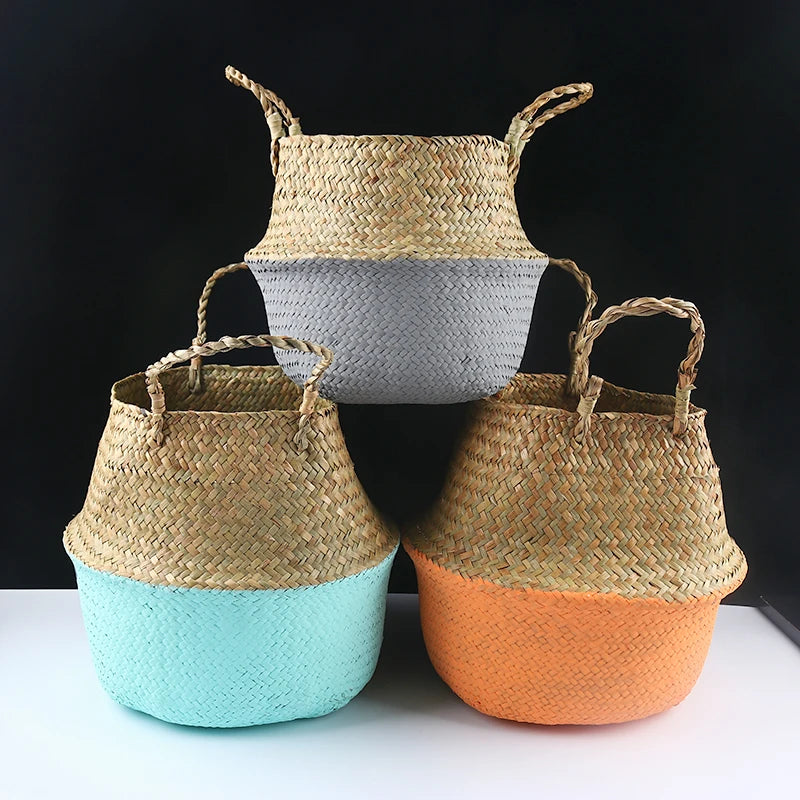 Eco-Friendly Seagrass Storage Basket – Handwoven, Foldable & Multi-Purpose