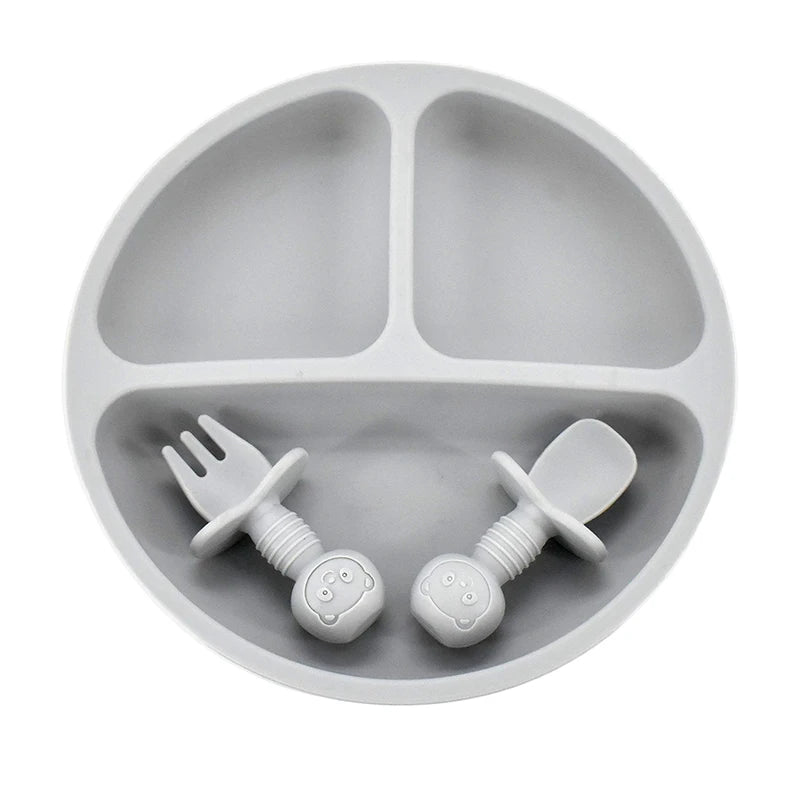 Silicone Baby Plate Set | BPA-Free Non-Slip Feeding Tray for Toddlers & Kids