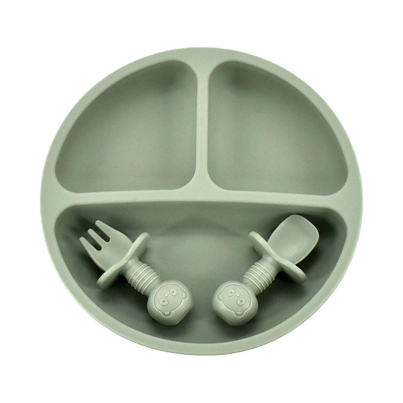 Silicone Baby Plate Set | BPA-Free Non-Slip Feeding Tray for Toddlers & Kids