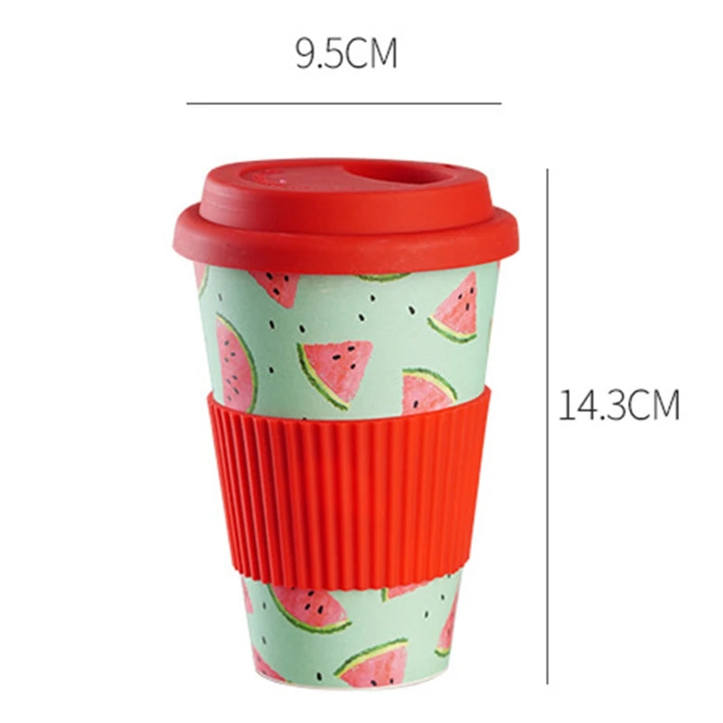 470ml Eco-Friendly Bamboo Fiber Travel Mug | Reusable Coffee Cup with Lid