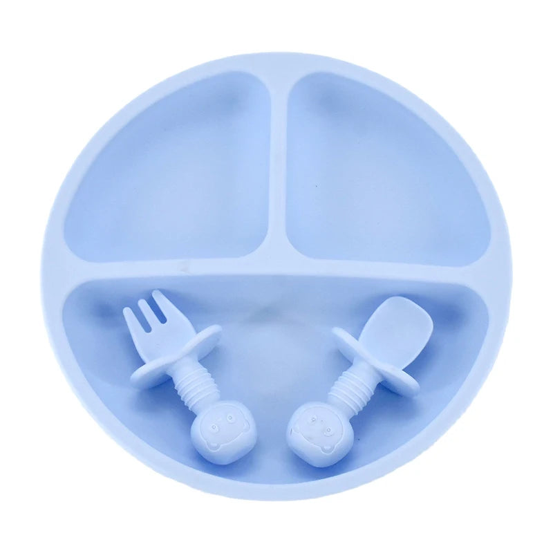 Silicone Baby Plate Set | BPA-Free Non-Slip Feeding Tray for Toddlers & Kids