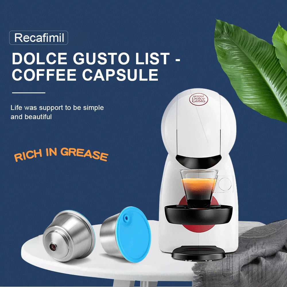 Reusable Coffee Capsule for Dolce Gusto – Stainless Steel Filter Pod for Nescafe Coffee Machines