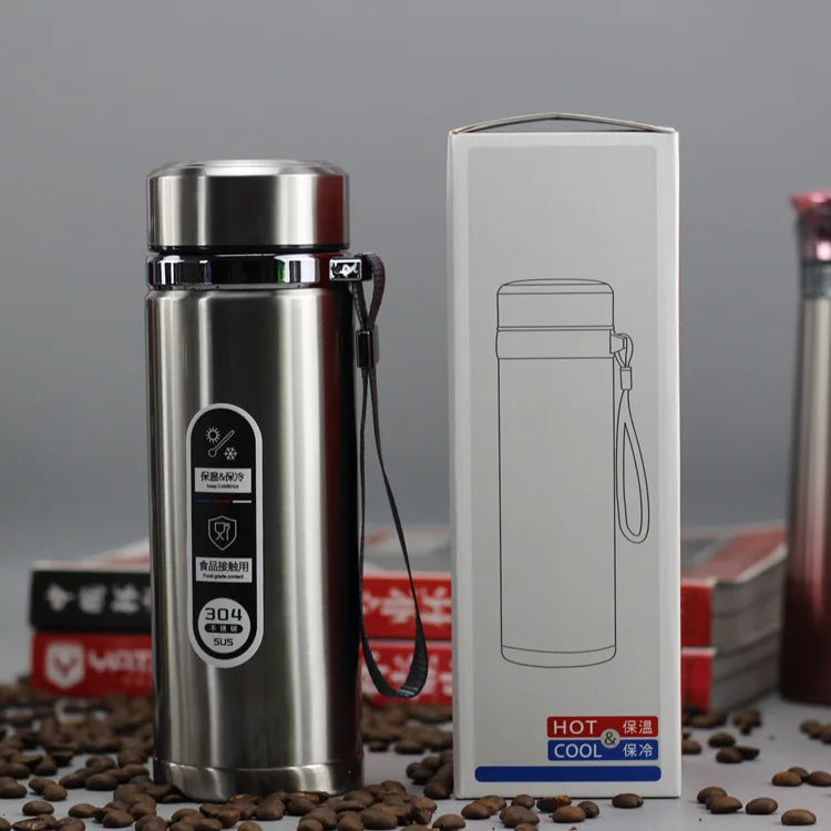 Stainless Steel Vacuum Flask | Large-Capacity Insulated Thermos for Hot & Cold Drinks