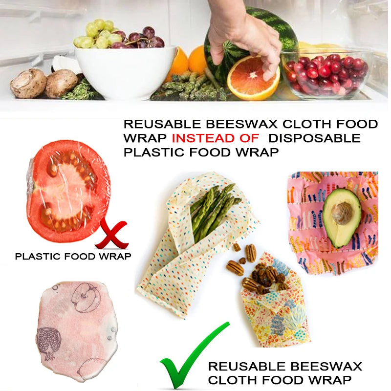 Eco-Friendly Reusable Beeswax Food Wraps – Custom Made Organic Cotton Cling Wraps for Food Storage