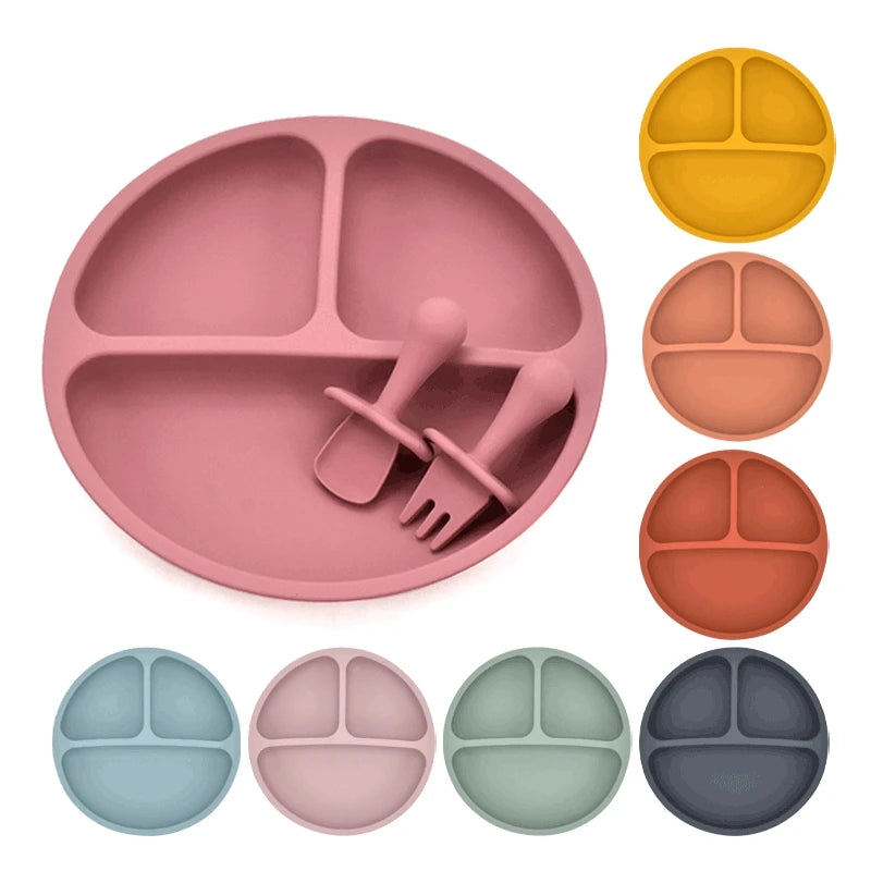 Silicone Baby Plate Set | BPA-Free Non-Slip Feeding Tray for Toddlers & Kids