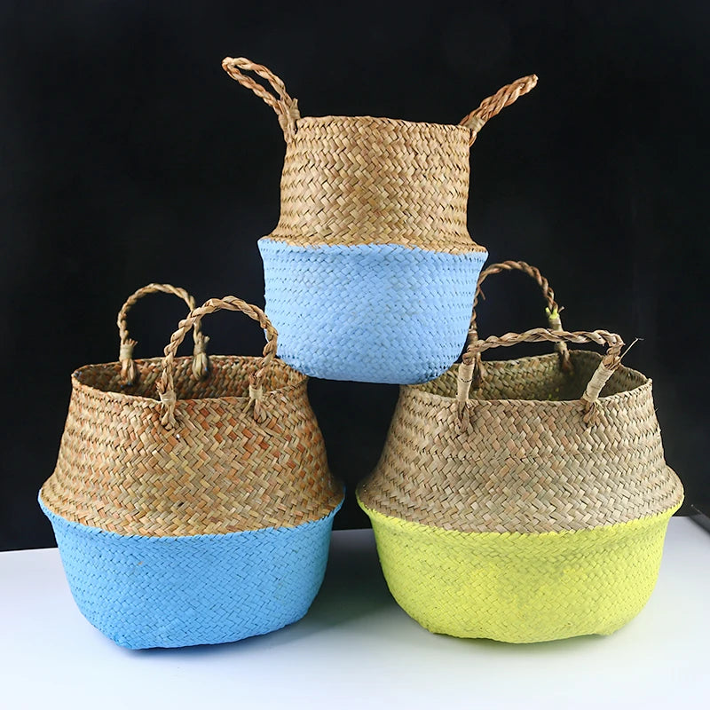 Eco-Friendly Seagrass Storage Basket – Handwoven, Foldable & Multi-Purpose