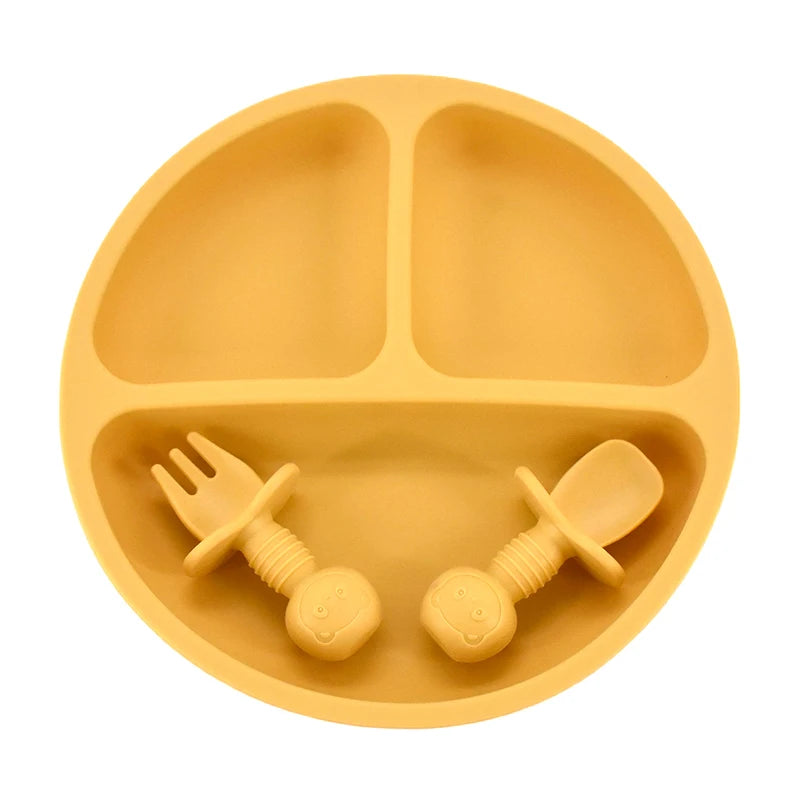 Silicone Baby Plate Set | BPA-Free Non-Slip Feeding Tray for Toddlers & Kids