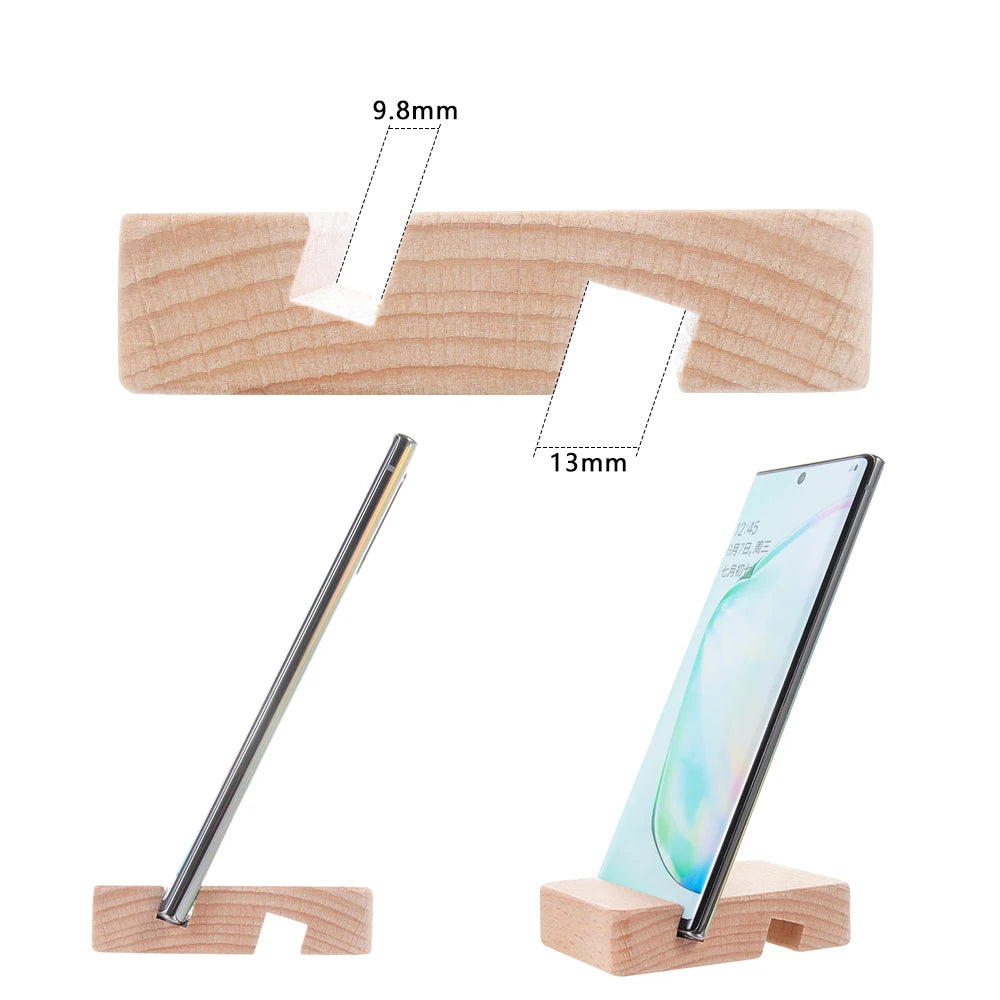 Bamboo Wood Stand – 2-in-1 Desk Organizer for iPhone & Apple Watch | Sturdy & Elegant Docking Station