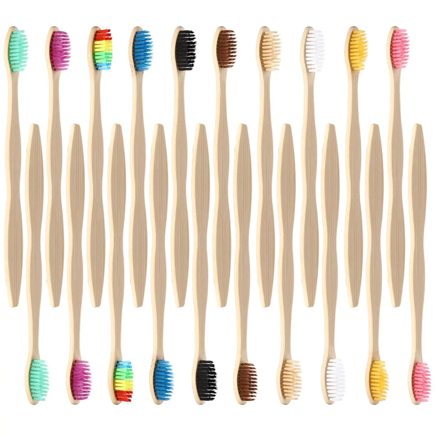 10-Pack Biodegradable Bamboo Toothbrushes | Eco-Friendly, BPA-Free, Soft Bristles | Sustainable Dental Care