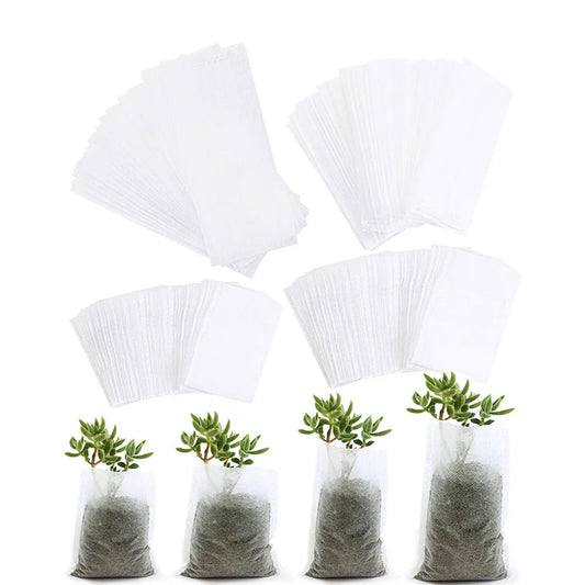 100pcs Biodegradable Seedling Bags – Eco-Friendly Non-Woven Nursery Pots for Healthy Plant Growth