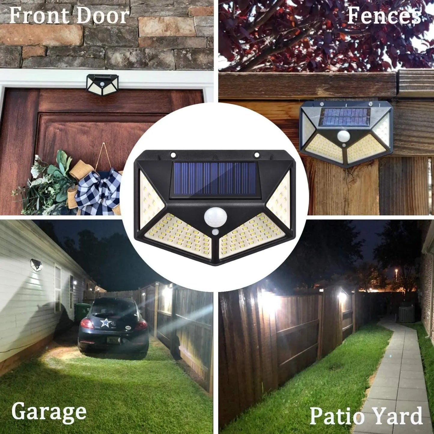 Solar Motion Sensor Light – 100 LED Ultra-Bright Outdoor Security Lamp, Waterproof, with 3 Modes