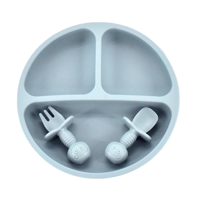 Silicone Baby Plate Set | BPA-Free Non-Slip Feeding Tray for Toddlers & Kids