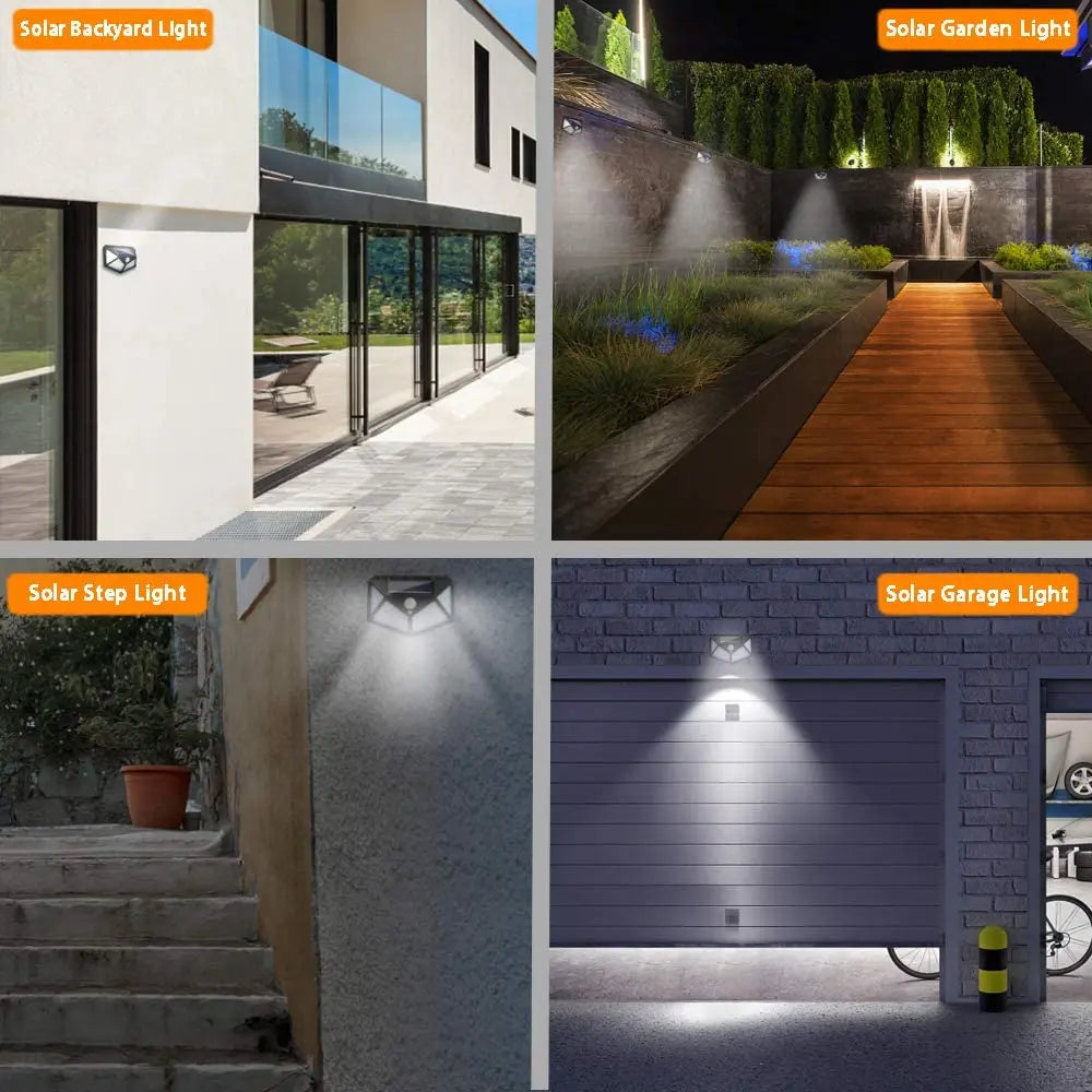 Solar Motion Sensor Light – 100 LED Ultra-Bright Outdoor Security Lamp, Waterproof, with 3 Modes