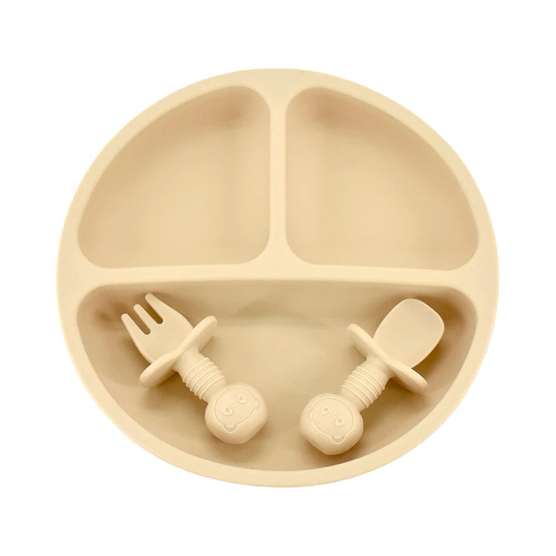 Silicone Baby Plate Set | BPA-Free Non-Slip Feeding Tray for Toddlers & Kids