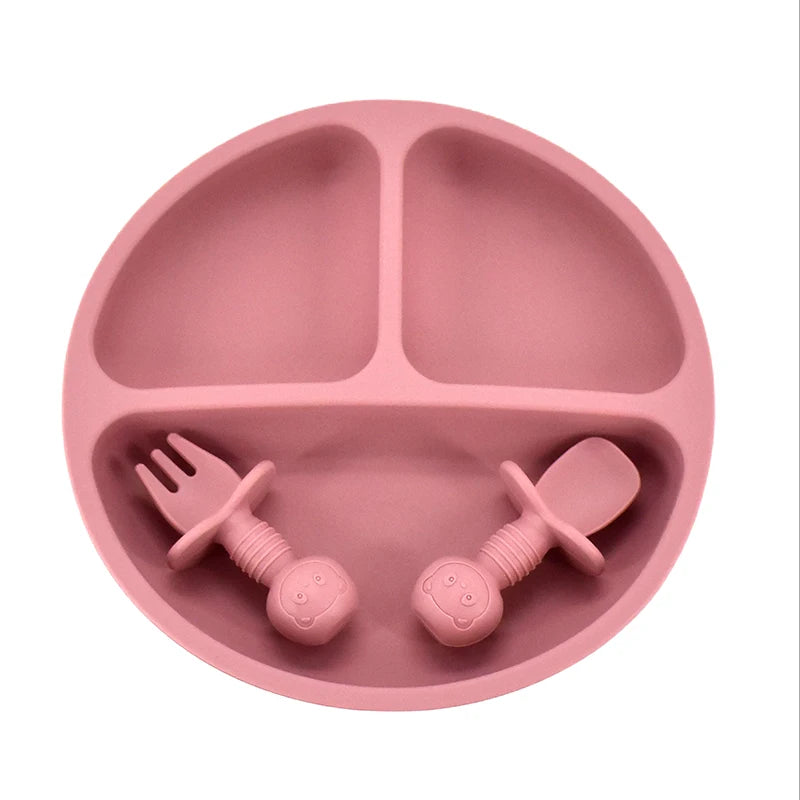 Silicone Baby Plate Set | BPA-Free Non-Slip Feeding Tray for Toddlers & Kids