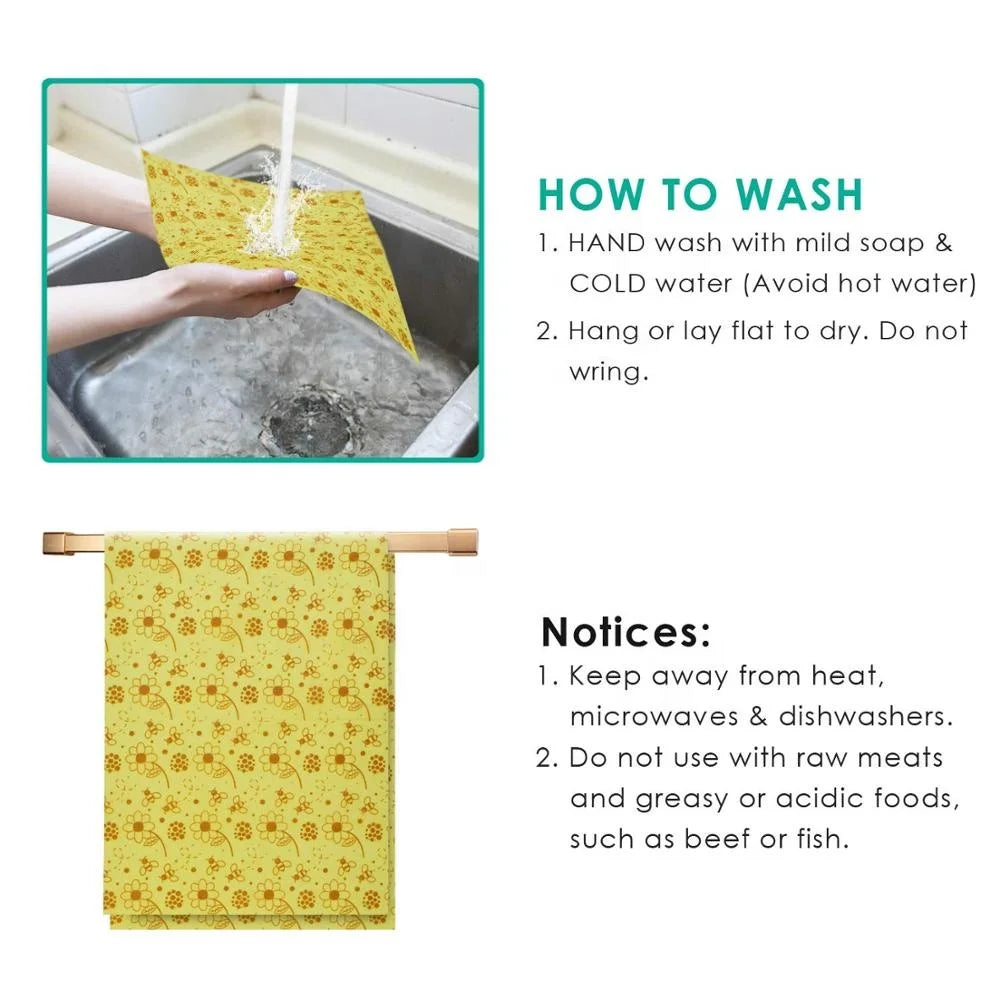 Reusable Beeswax Food Wrap Roll | Cut-to-Size Organic Cotton Wrap | Sustainable & Eco-Friendly Alternative to Plastic