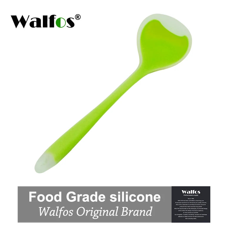 WALFOS Non-Stick Silicone Soup Spoon | Heat-Resistant Ladle | BPA-Free Cooking Tool