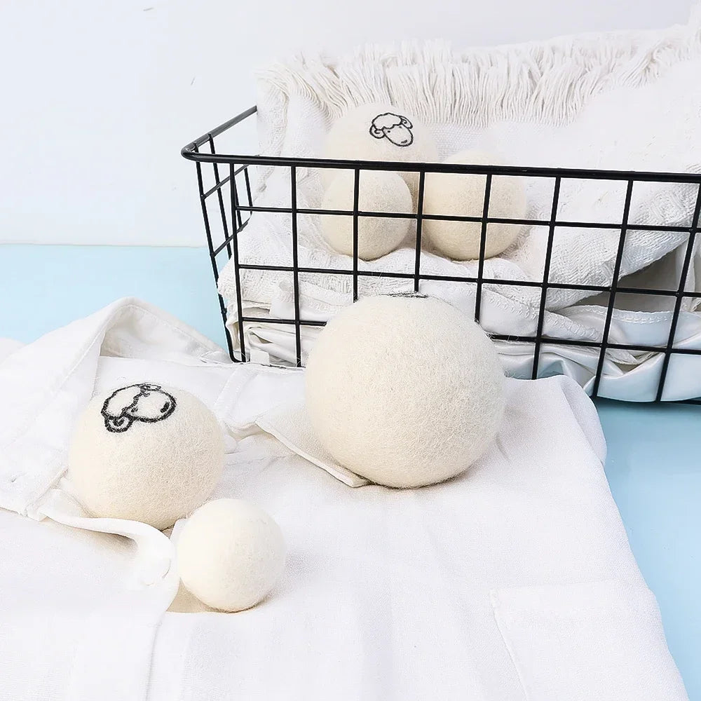 Eco-Friendly Wool Dryer Balls | Reusable Natural Fabric Softener | Reduce Drying Time & Static