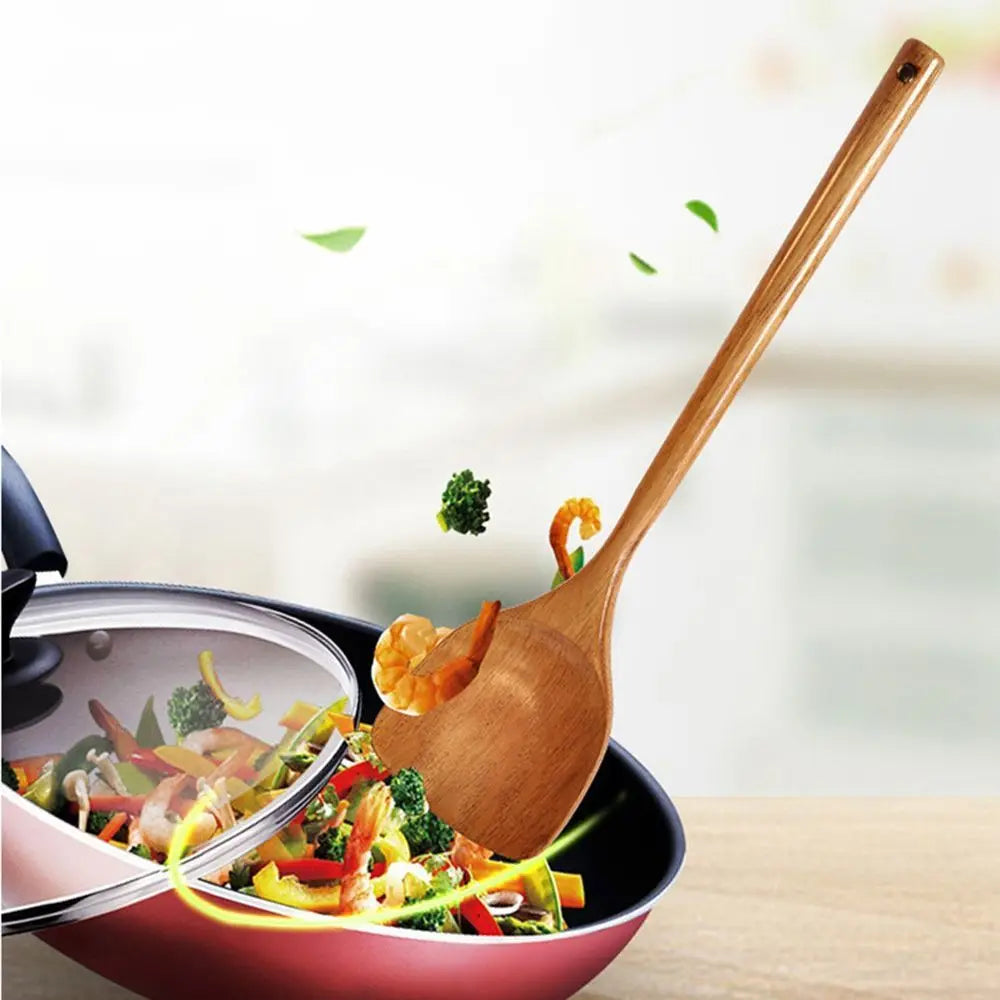 Eco-Friendly Bamboo Non-Stick Wooden Kitchen Utensil for Fish, Steak & More