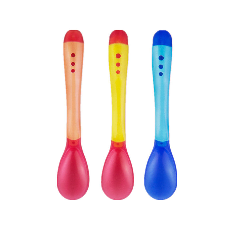 Baby Temperature Sensing Spoon & Fork Set | Soft Silicone | BPA-Free | Safe Self-Feeding