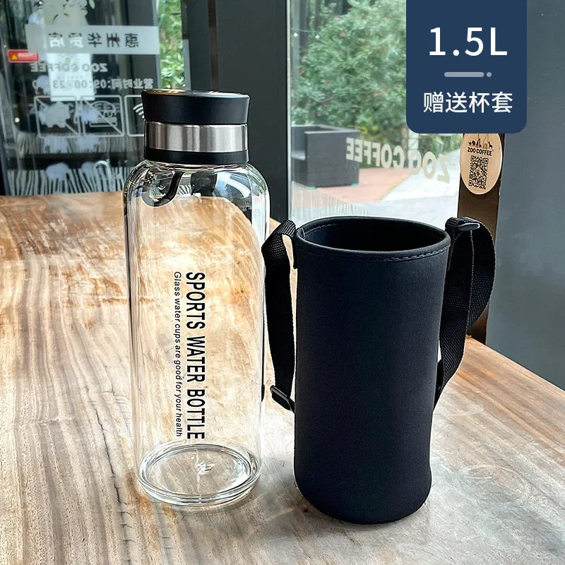 Portable Borosilicate Glass Tea Infuser Water Bottle – Eco-Friendly, Leakproof Travel Tumbler for Tea & Water