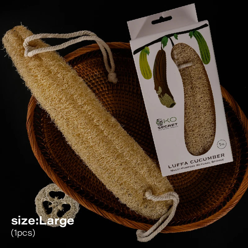 Natural Loofah Sponge Set | Eco-Friendly Exfoliating Body Scrubber & Multi-Purpose Cleaner