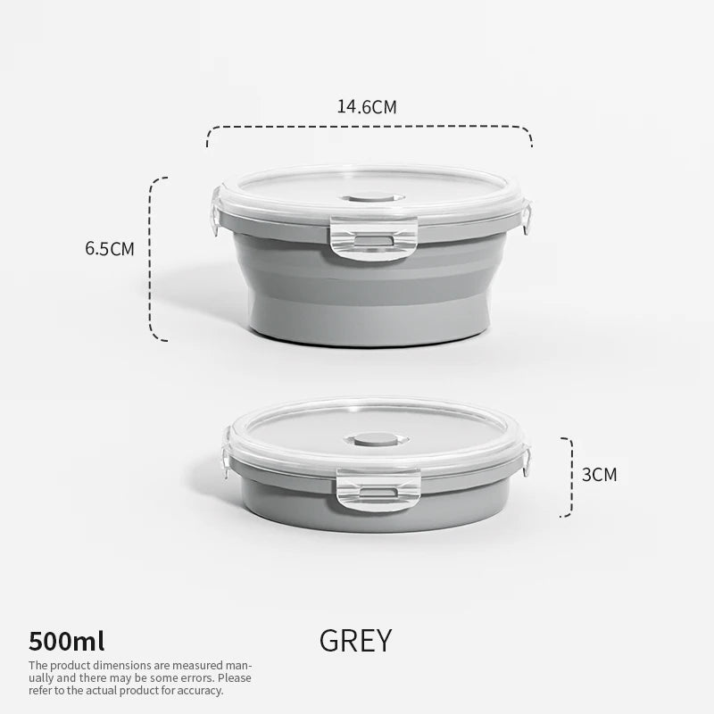 Collapsible Silicone Food Storage Containers – Leakproof, Eco-Friendly, Microwavable Bento Lunch Boxes