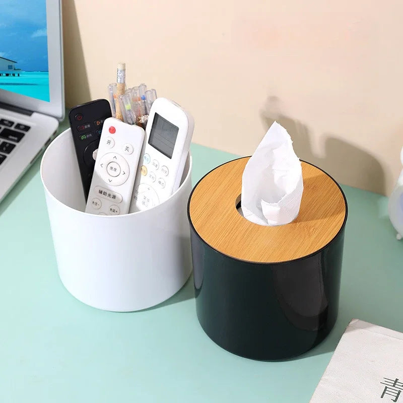 Eco-Friendly Bamboo Tissue Box – Minimalist Japanese Style Roll Paper Holder | Sustainable Home Décor