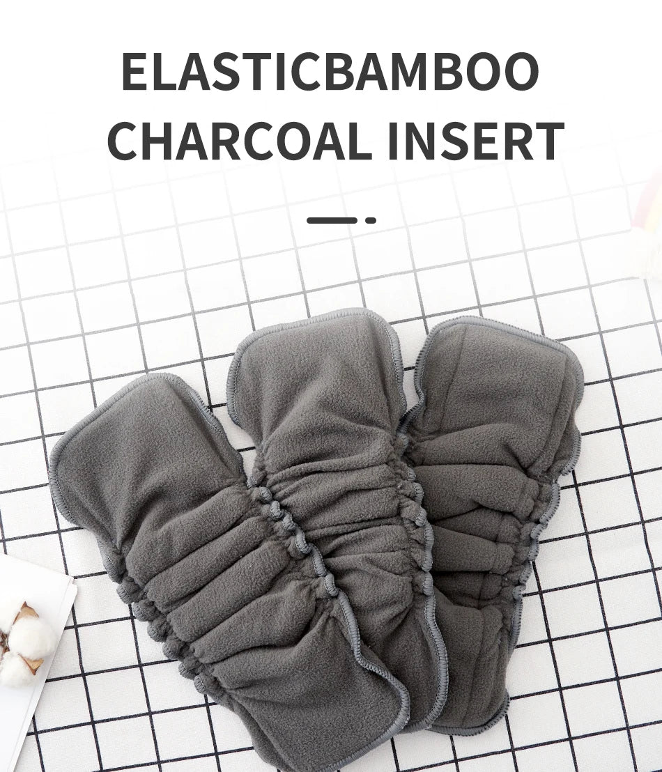 Elinfant Elastic Bamboo Charcoal Insert – Reusable & Breathable Baby Nappy Diaper Inserts for Cloth Diapers