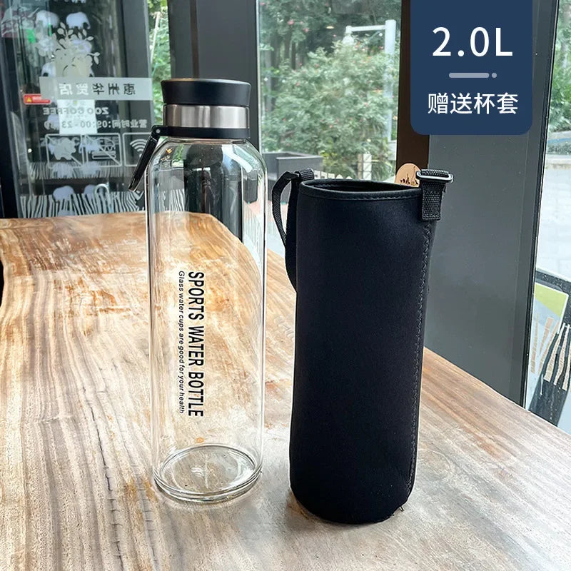 Portable Borosilicate Glass Tea Infuser Water Bottle – Eco-Friendly, Leakproof Travel Tumbler for Tea & Water