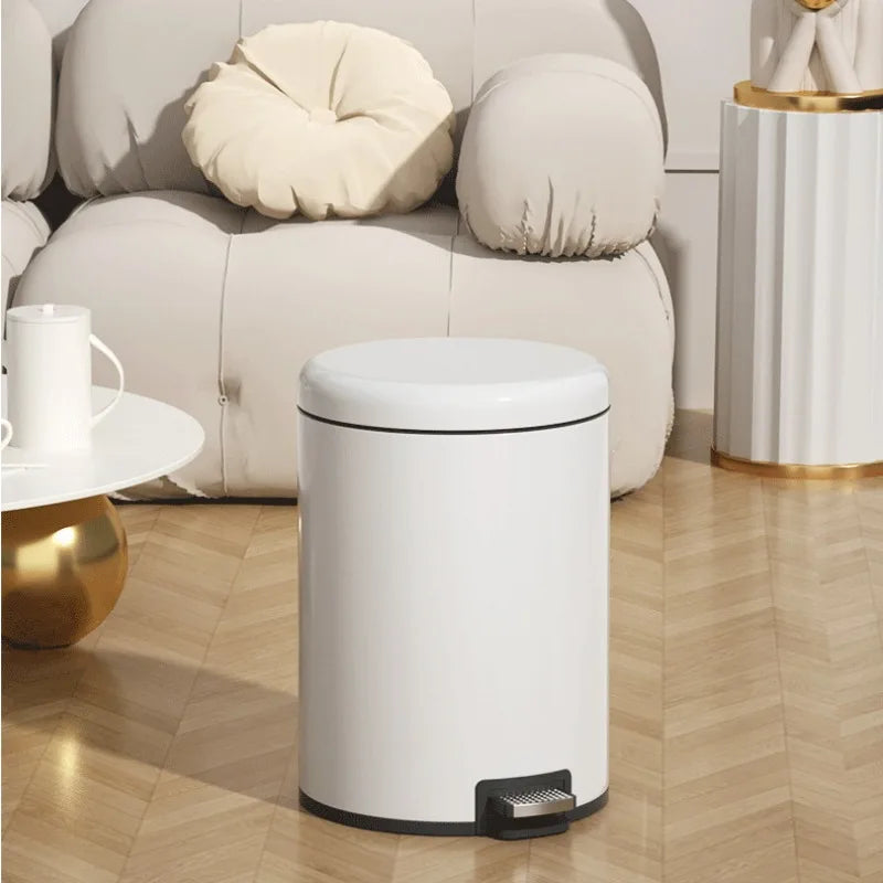 6L Stainless Steel Trash Can – Eco-Friendly Foot Pedal Bin with Soft-Close Lid