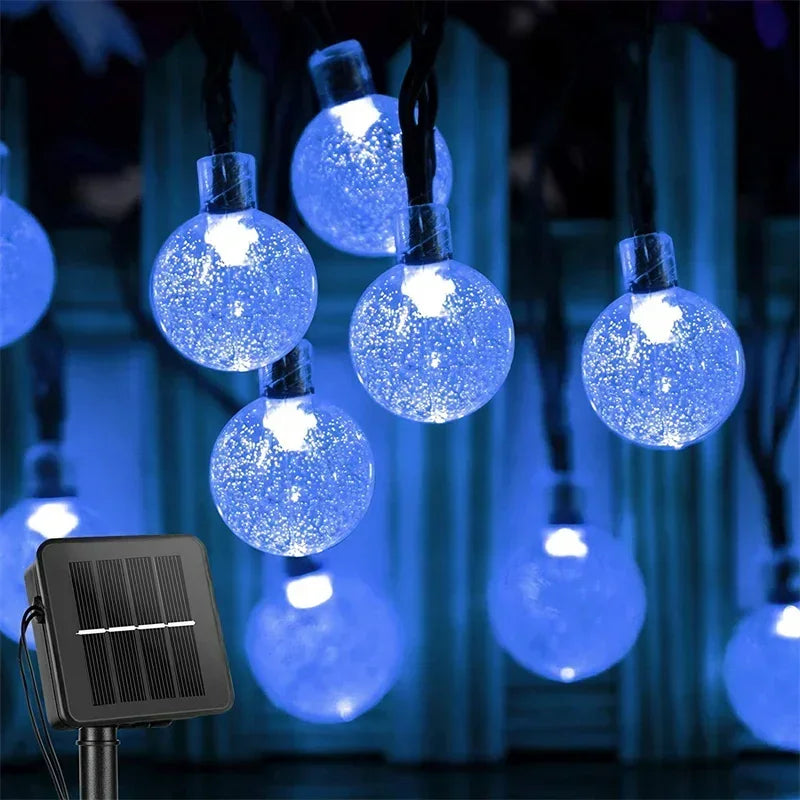 Solar String Lights Outdoor - LED Crystal Globe Fairy Lights, Waterproof, 8 Modes for Garden, Christmas & Party Décor | Solar Powered, Energy Efficient