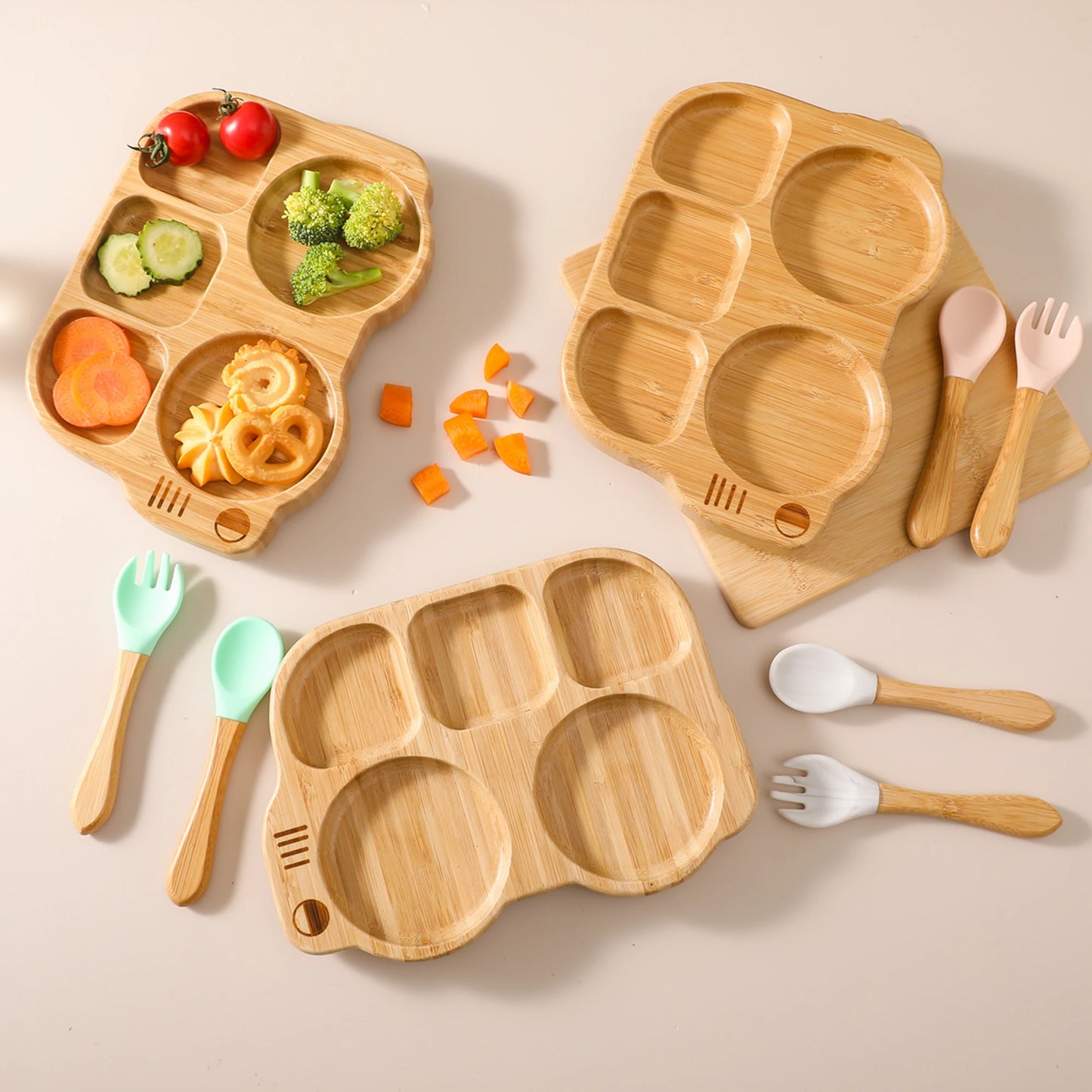 Baby Bamboo Suction Plate Set | Eco-Friendly & BPA-Free Baby Feeding Tableware