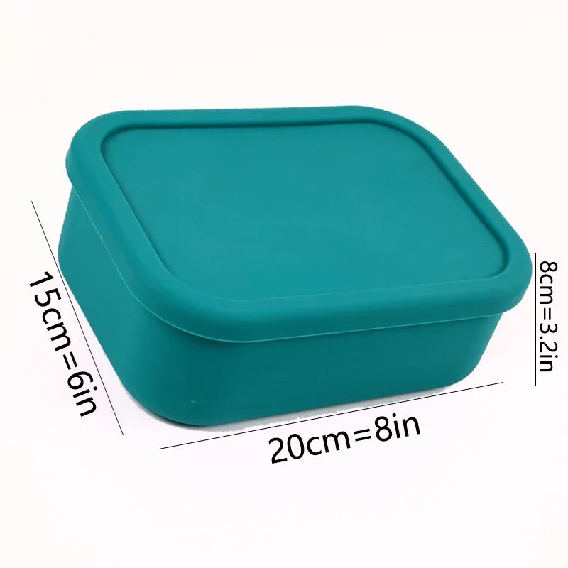 Eco-Friendly Silicone Bento Lunch Box for Kids | Leakproof, Reusable & Microwavable | Safe & Portable Food Storage for School, Picnic, and Meal Prep