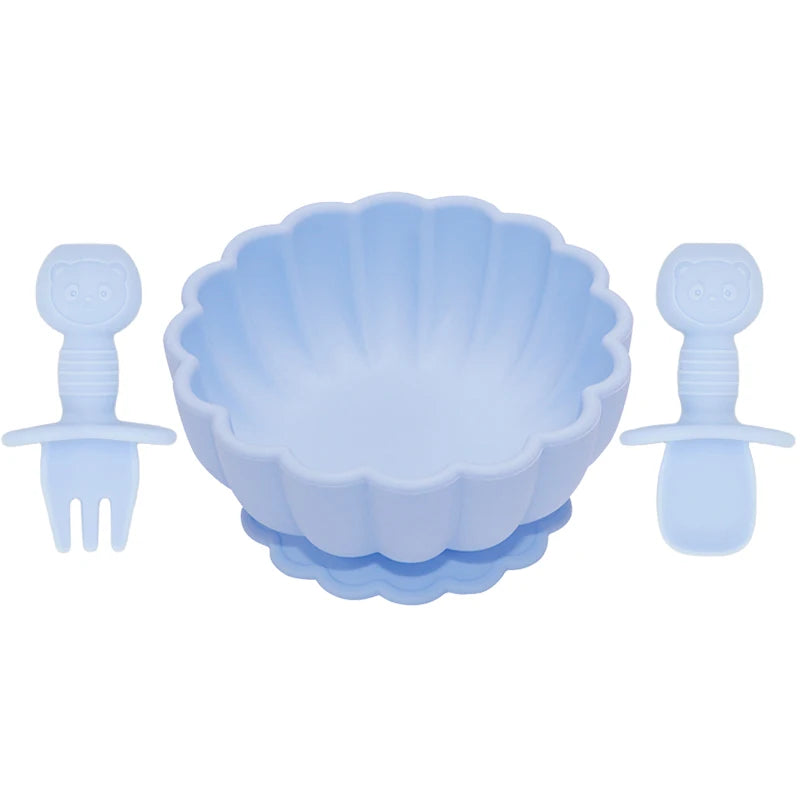 Baby Silicone Bowl & Spoon Set | BPA-Free Suction Feeding Dish | Non-Slip & Waterproof