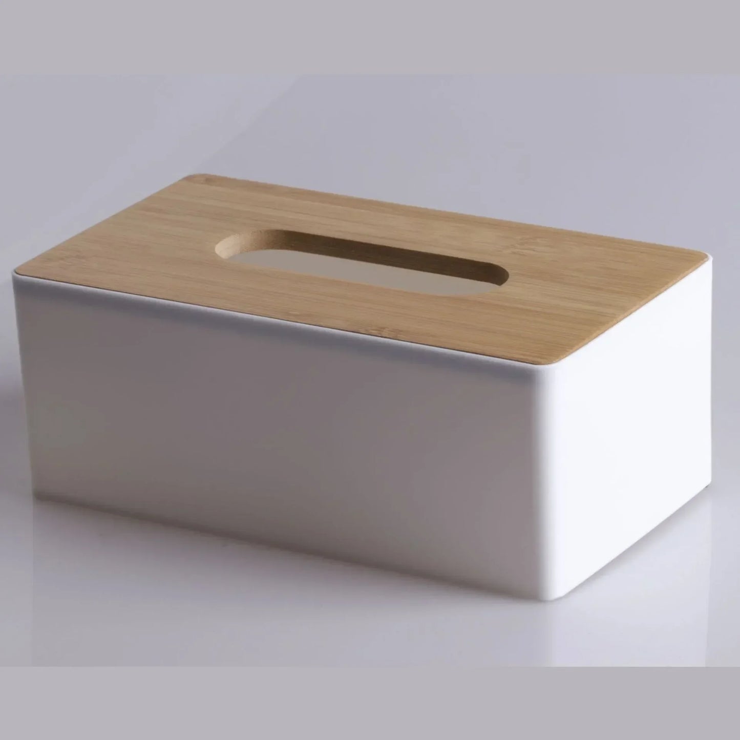 Stylish Tissue Box with Bamboo Cover – Elegant Napkin Holder for Home & Hotel Décor