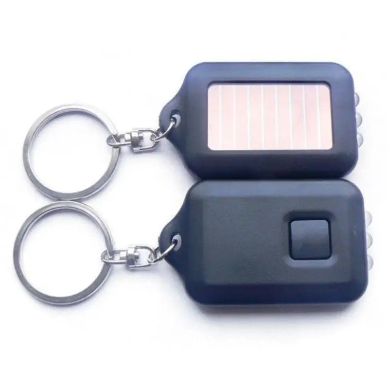 Solar-Powered LED Flashlight Keychain – Portable Emergency Light for Camping & Survival