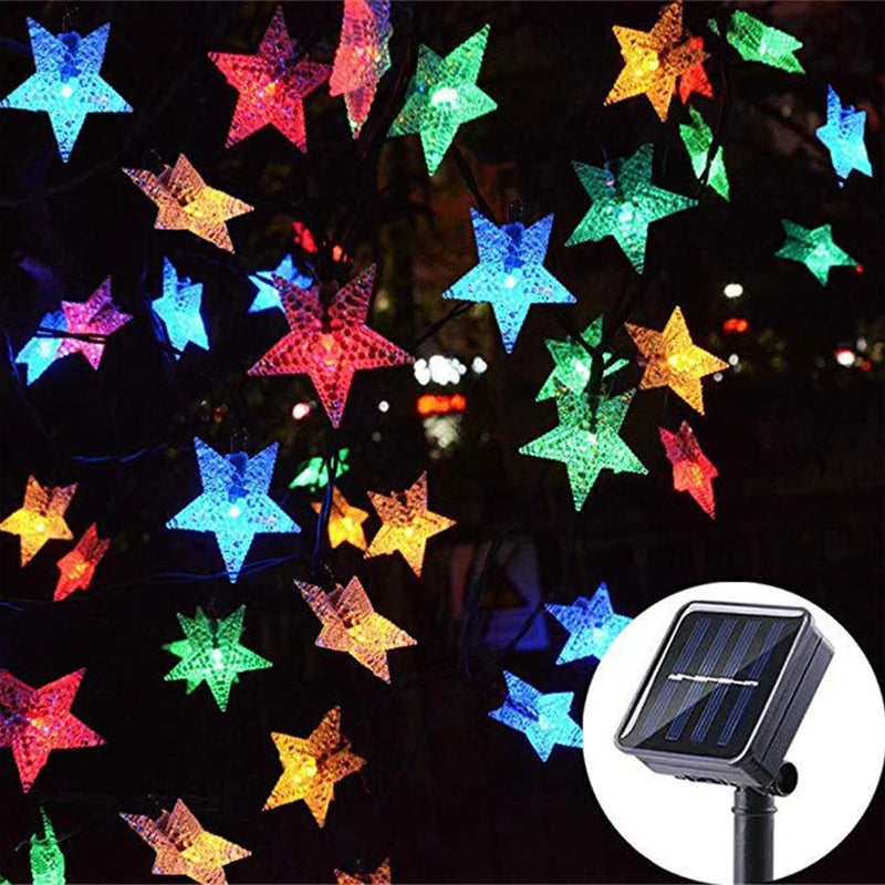 Solar Powered Snowflake LED String Lights - Waterproof & Eco-Friendly Outdoor Holiday Lights, 8 Hours of Illumination | Perfect for Garden, Patio, Christmas & Party Décor