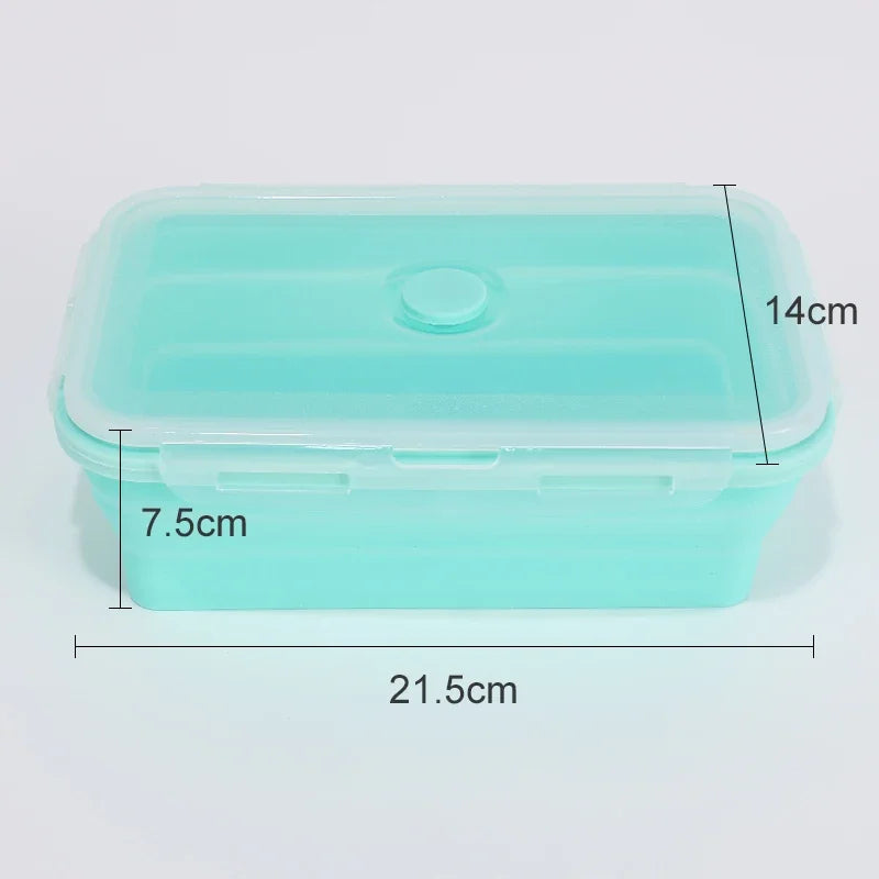 Collapsible Silicone Lunch Box – Eco-Friendly, Leakproof, Microwavable & Foldable Meal Prep Storage