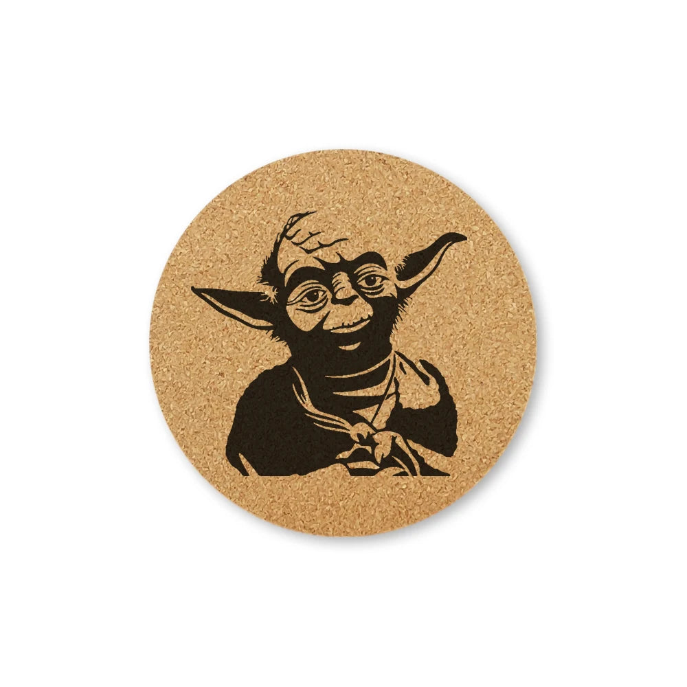 Star Wars Engraved Cork Coasters – Eco-Friendly Drink Mats for Coffee & Tea (Set of 2)