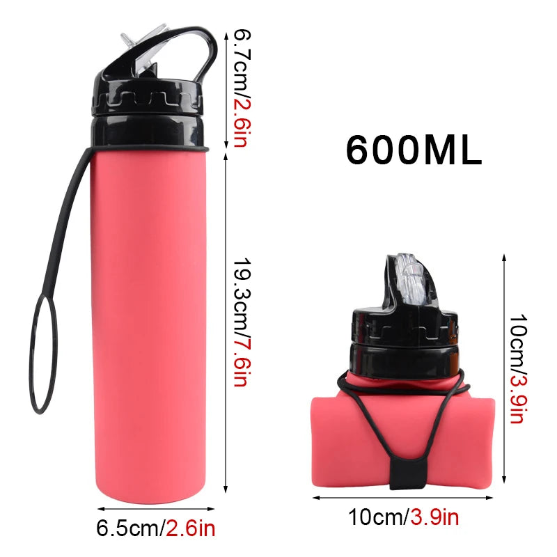 Collapsible Silicone Water Bottle – BPA-Free, Eco-Friendly & Reusable for Travel, Hiking & Sports