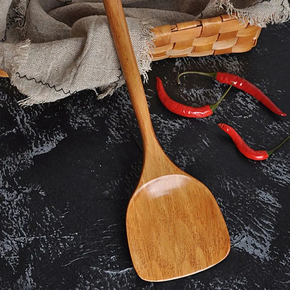 Eco-Friendly Bamboo Non-Stick Wooden Kitchen Utensil for Fish, Steak & More