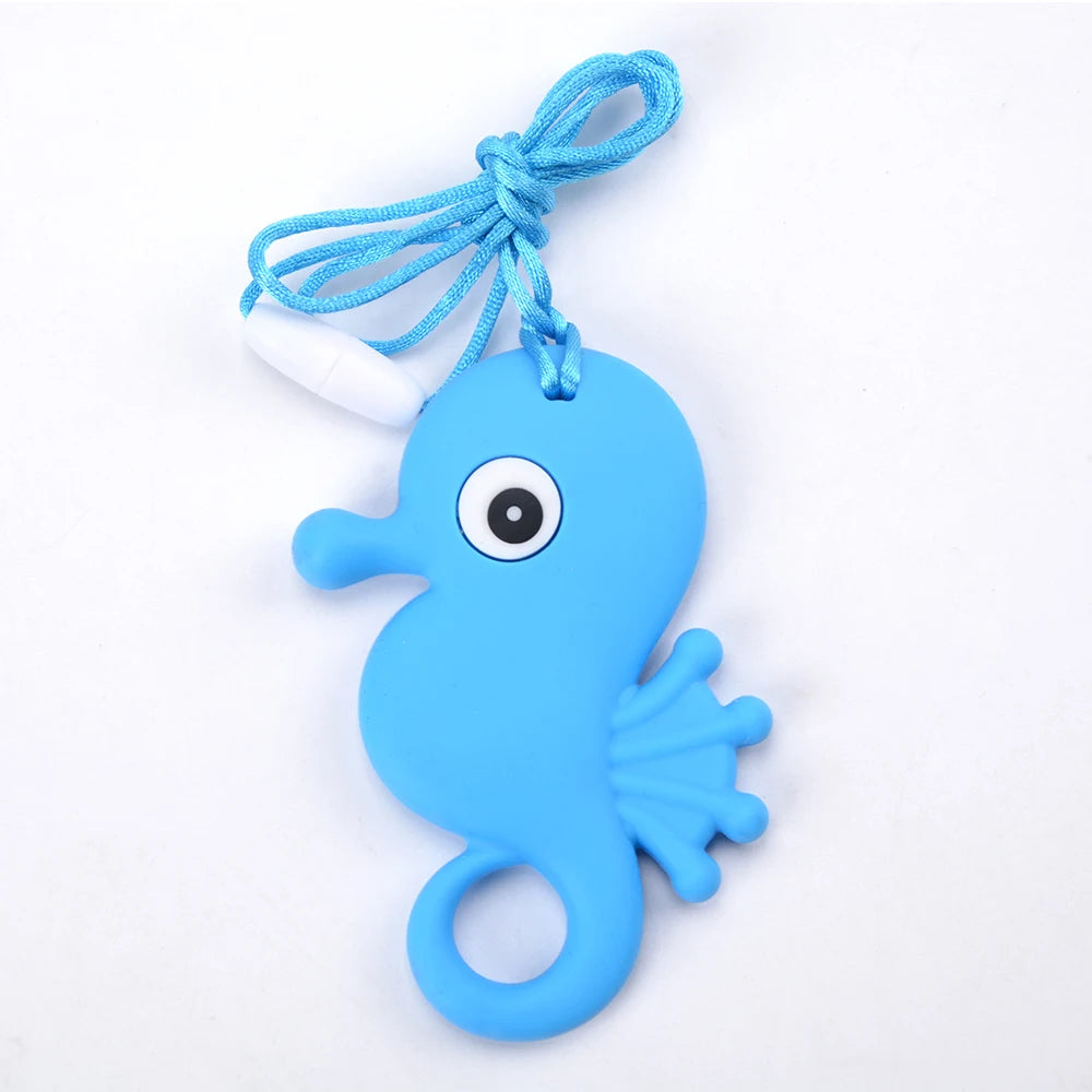 Baby Silicone Teether Necklace | Chewy Sensory Pendant | Oral Motor Therapy for Autism & ADHD