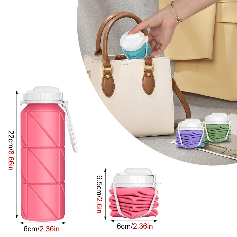 Foldable Silicone Water Bottle | Eco-Friendly, Leakproof & Portable Travel Mug