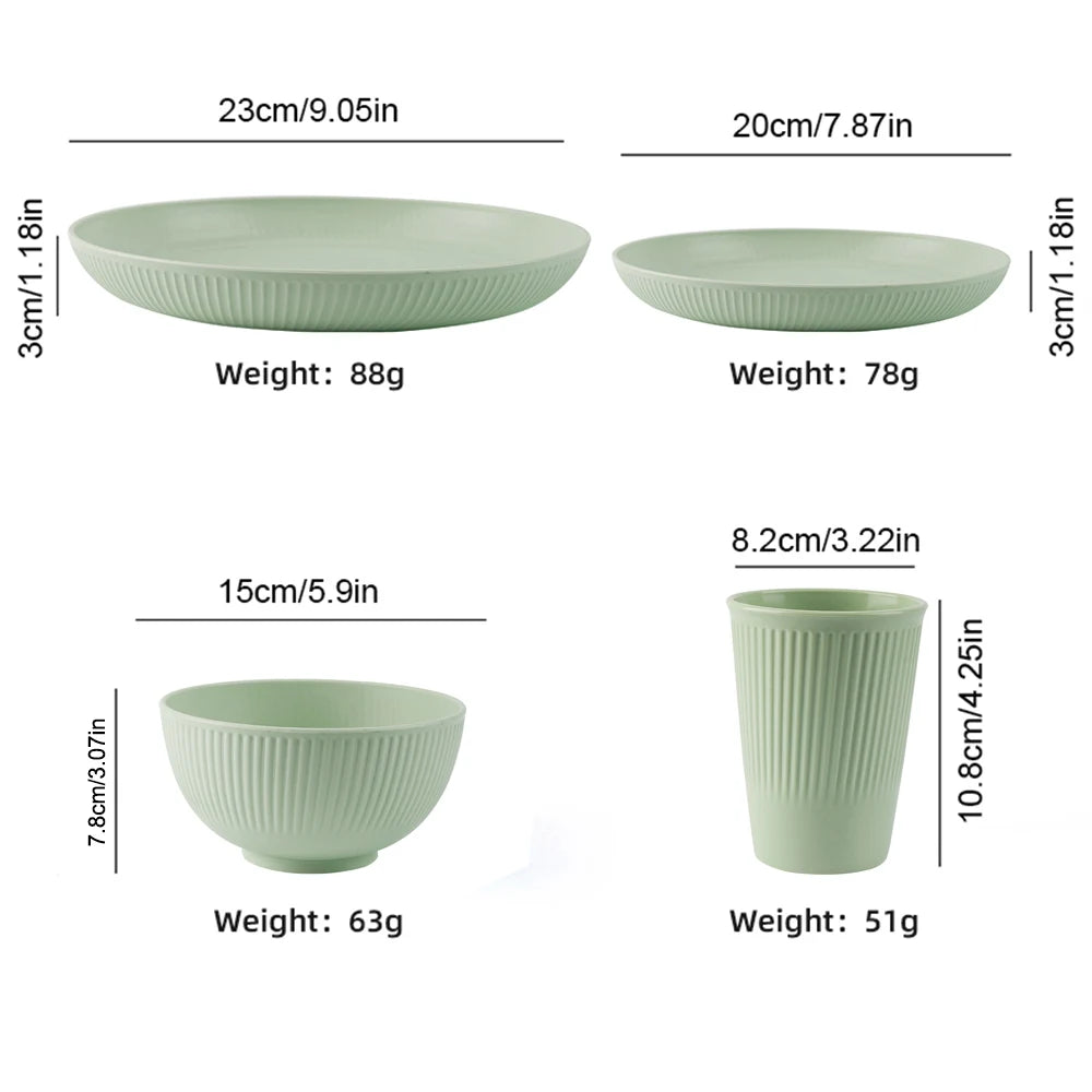 8Pcs Wheat Straw Coffee & Water Cups – Eco-Friendly Reusable Plastic Mugs for Home & Travel