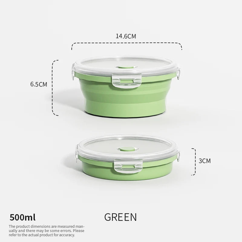 Eco-Friendly Collapsible Silicone Food Storage Containers | Microwave & Freezer Safe | Stackable Lunch Boxes with Lids | Leakproof & Reusable