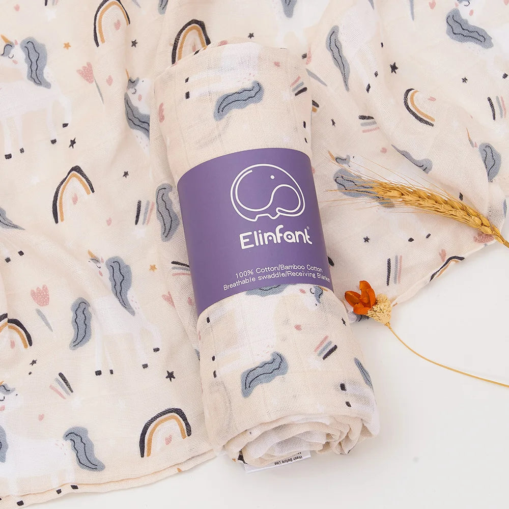 Bamboo Cotton Baby Swaddle Blanket (110x120 cm) - Soft, Breathable & Eco-Friendly | Reusable & Quick-Dry