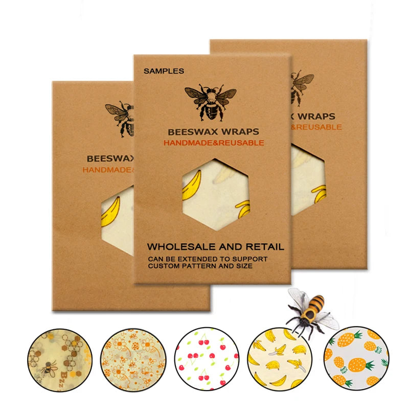 Eco-Friendly Reusable Beeswax Food Wraps – Custom Made Organic Cotton Cling Wraps for Food Storage